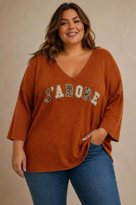 Pull «J’adore »Curve