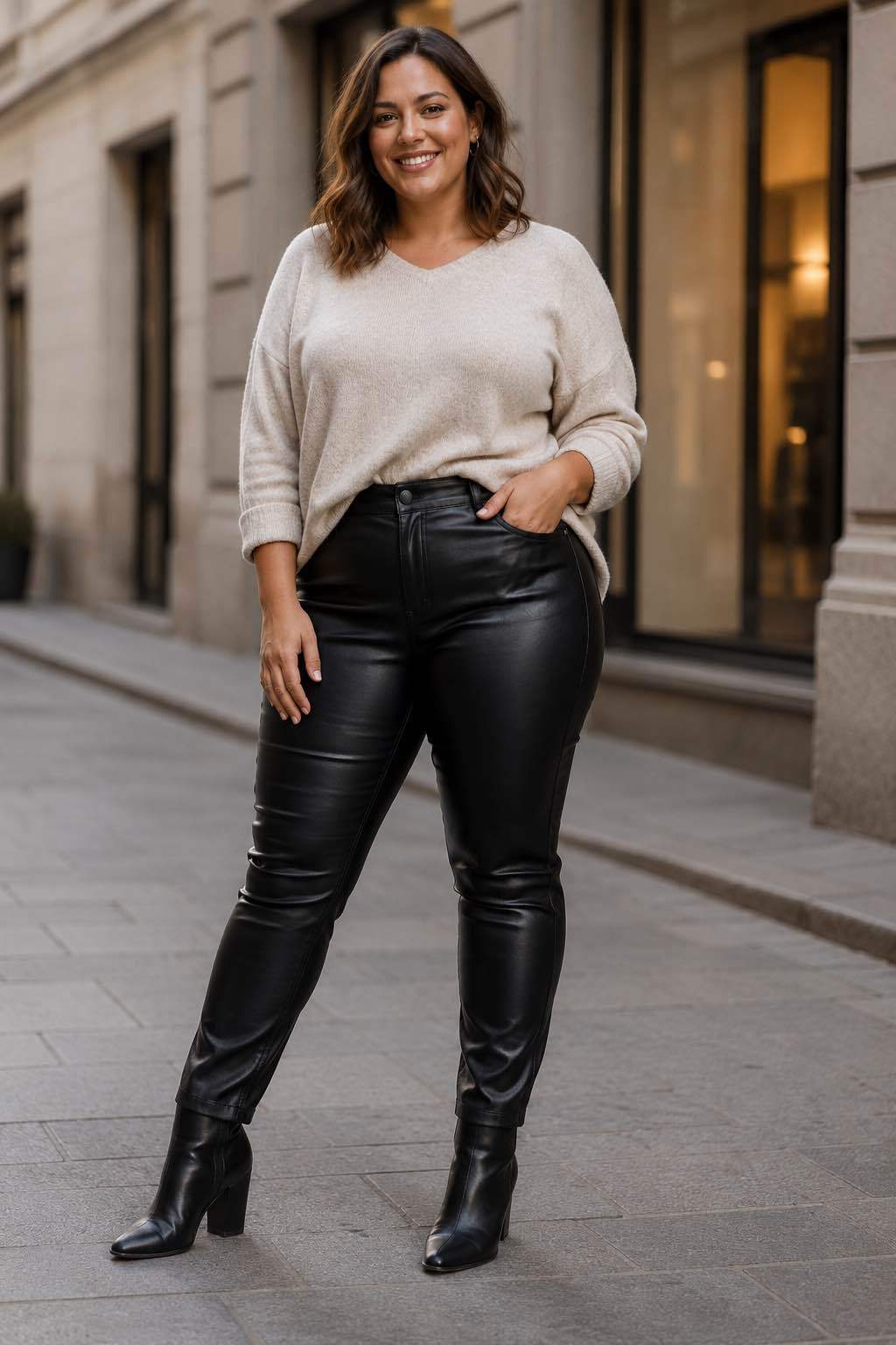 Pantalon Similicuir Black
