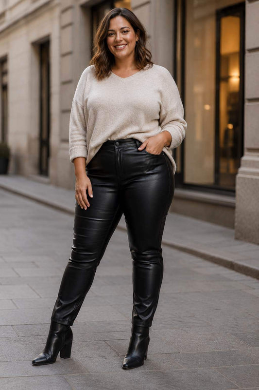 Pantalon Similicuir Black